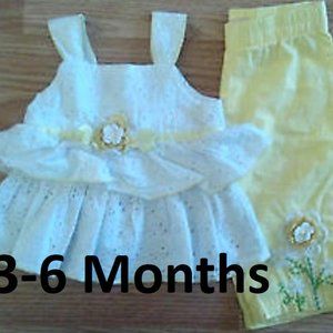 Baby Girl's Size 3-6 M Month Outfit Floral Baby Q